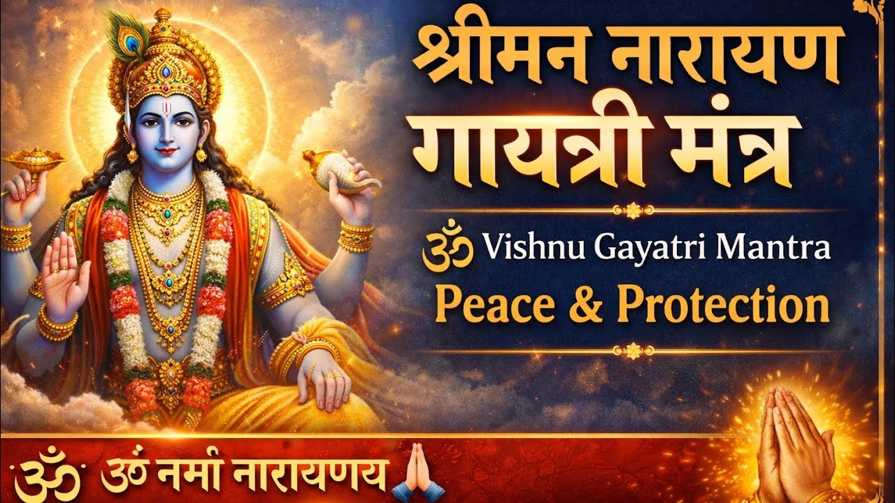 श्रीमन् नारायण गायत्री मंत्र 🕉️ | Vishnu Gayatri Mantra for Peace & Protection