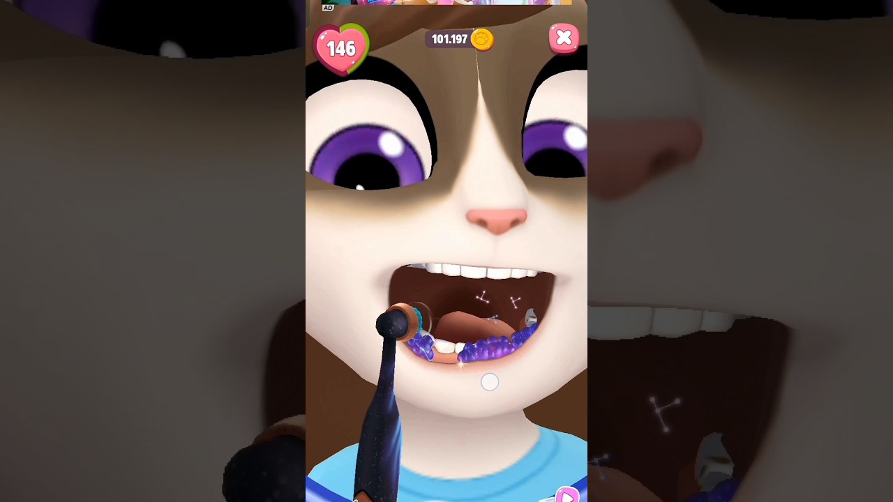 Brushing teeth level 146 | my Talking Angela 2 🥰😍 #shorts #talkinganjela