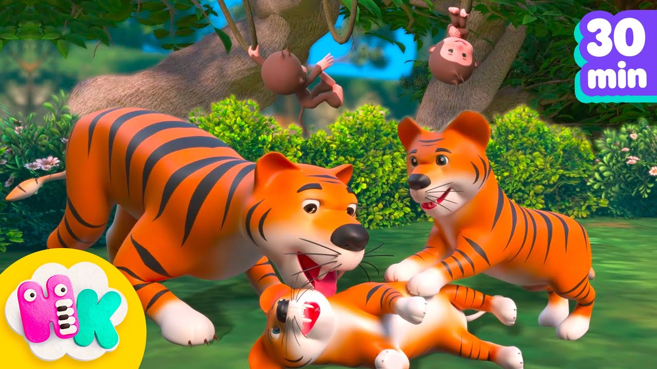 Dyrene i Afrika sang 🐯🐍 Jungeldyrenes språk for barn | Barnesanger på Norsk | HeyKids