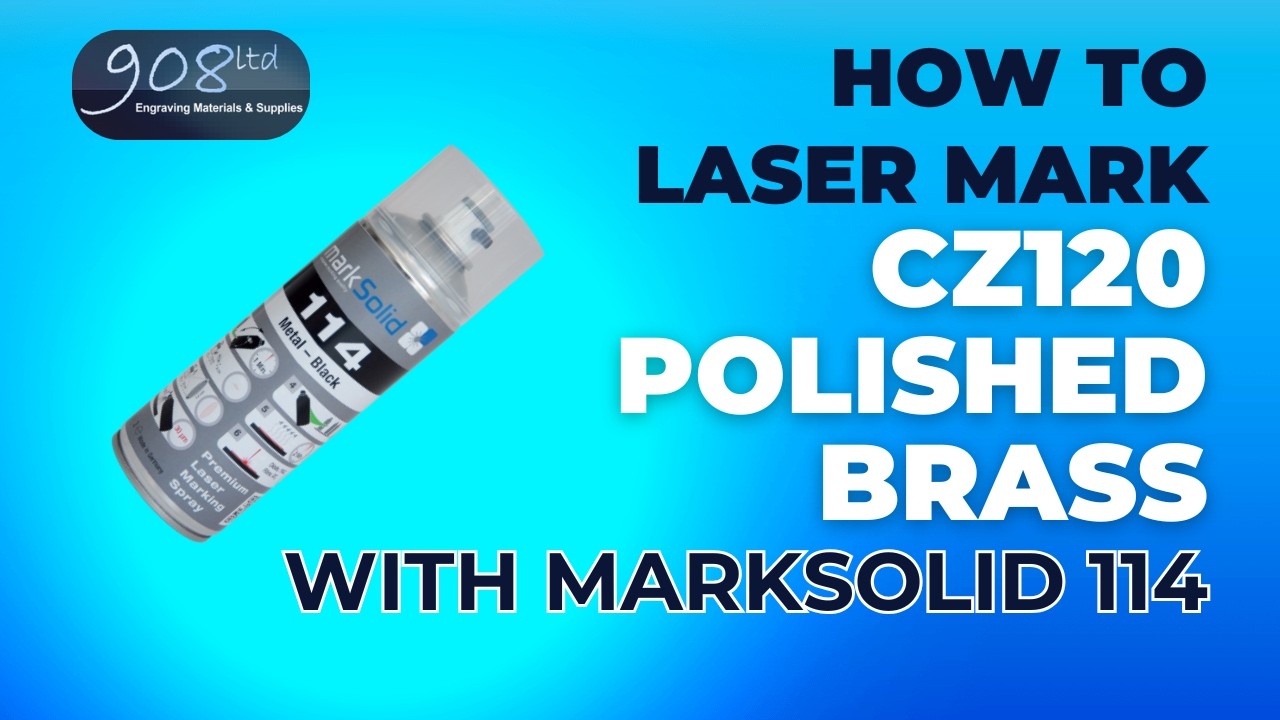 Laser marking CZ120 Polished Brass using markSolid 114