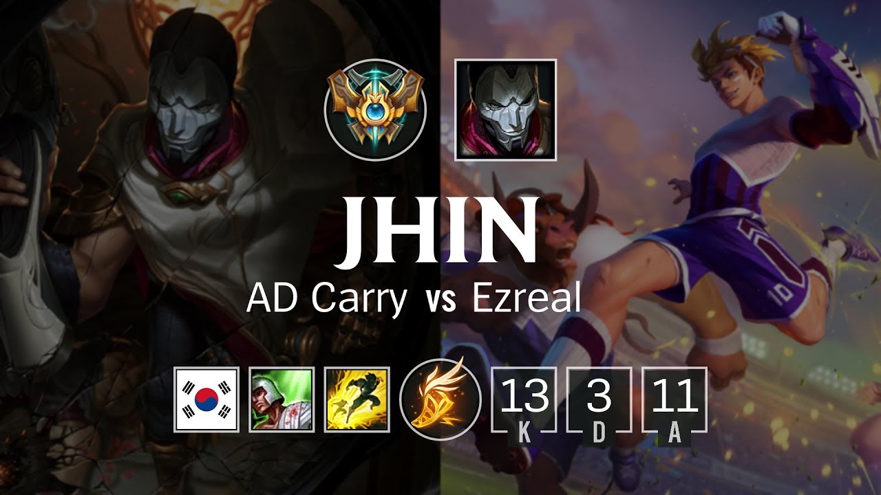 Jhin ADC vs Ezreal - KR Challenger Patch 8.22