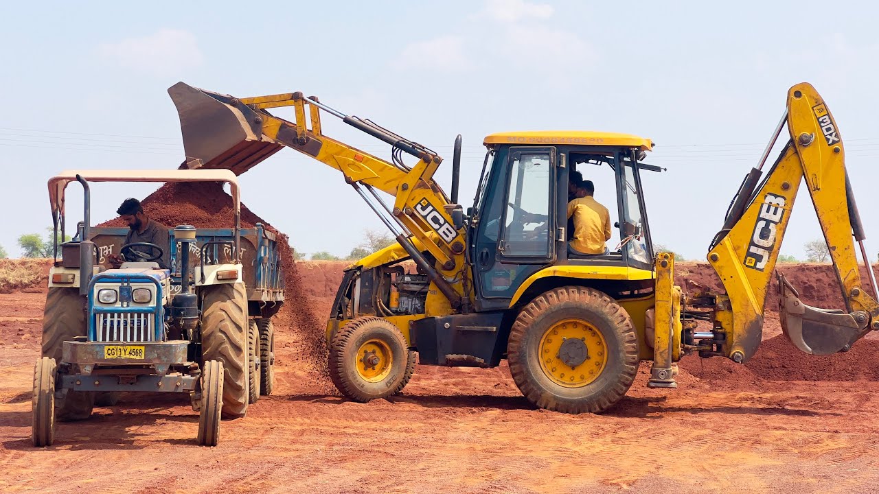 Jcb 3dx Loading Swaraj Tractor | Jcb Loading Murum | Jcb Tractor Loading | Jcb Video