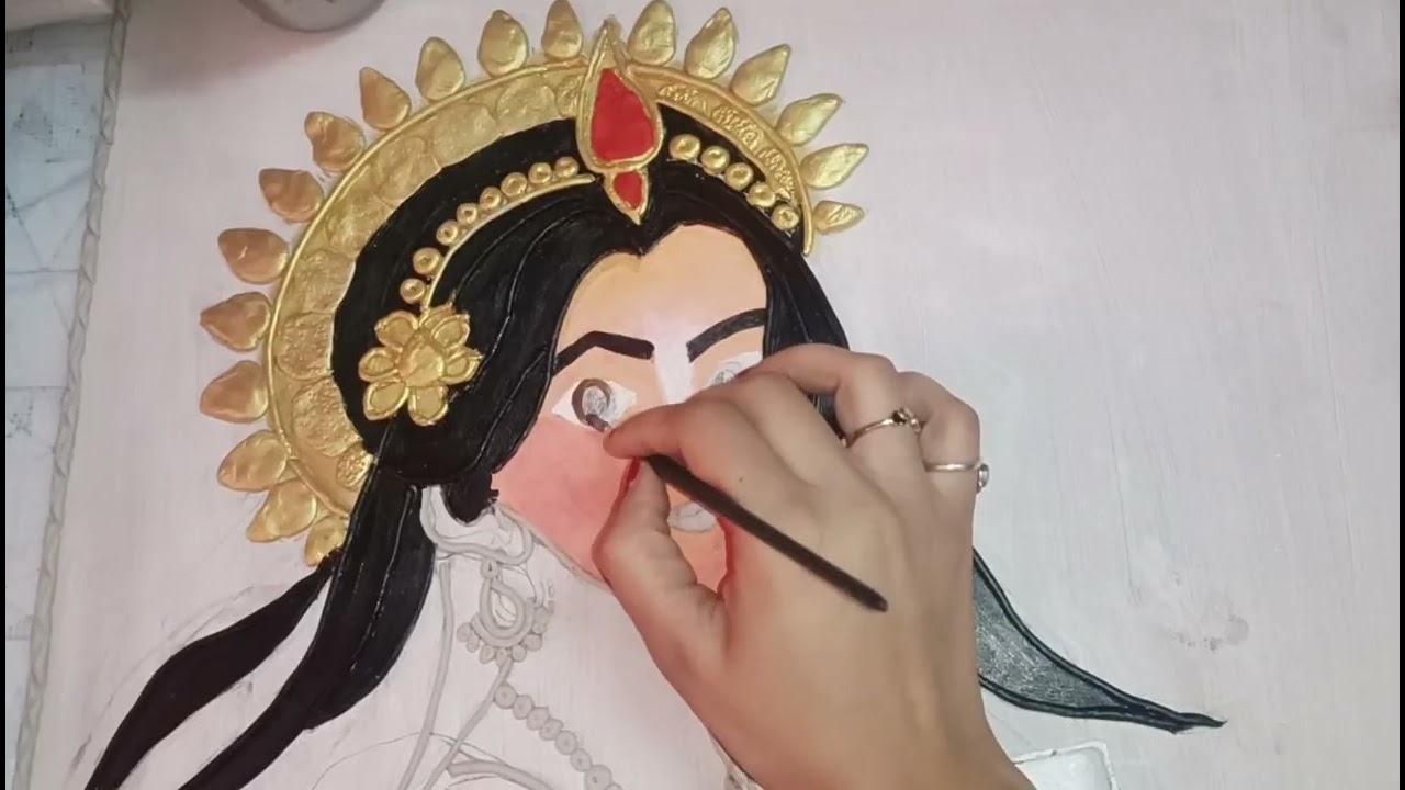 Radha rani painting with lippan art | jay shree radhe 🙏😊.
