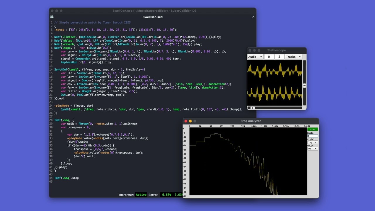 Generative ambient music in Supercollider
