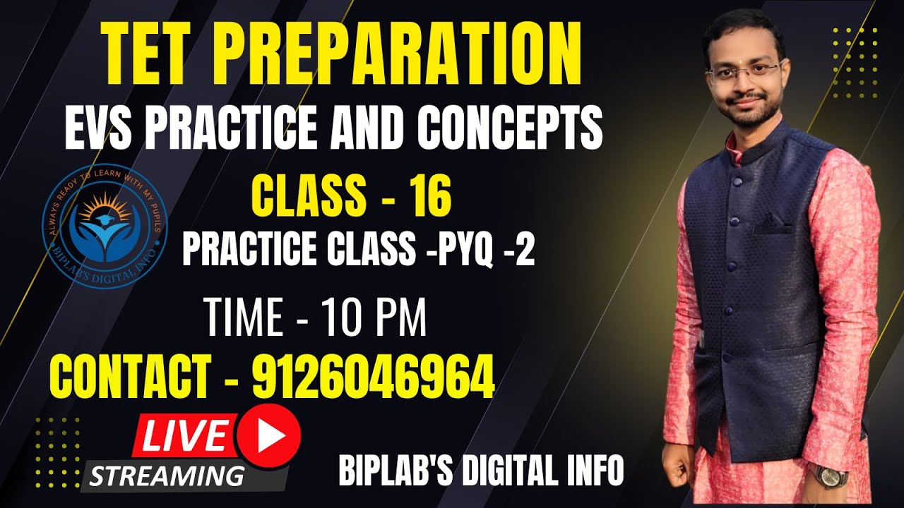 EVS- PRACTICE PYQ- (2)16 II WB Primary TET & Upper Primary TET || #biplabsarkar #biplab_sir #DIET