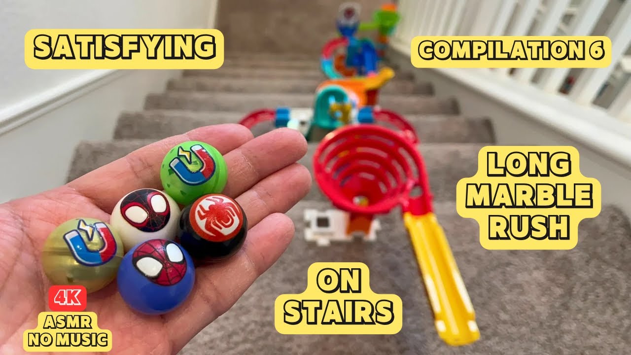 LONGEST MARBLE RUSH ON STAIRS COMPILATION 6 ASMR #marblerun #marblerush @timothyspreciousmoments