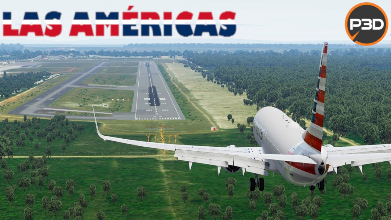 P3D V5.1 HD | Beautiful overwater arrival into Las Américas Intl. (MDSD) | American B738