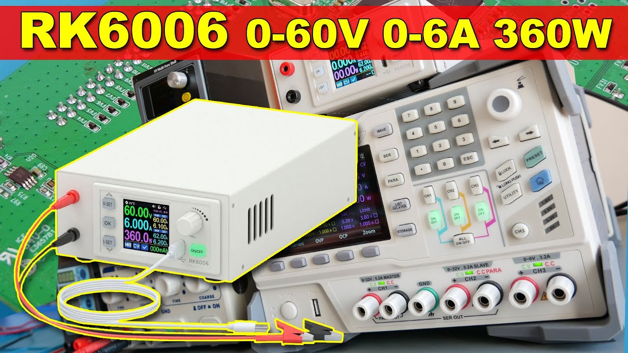RK6006 zasilacz regulowany DC 0-60V 0-6A 360W sterowany cyfrowo USB Bluetooth RD Riden laboratoryjny