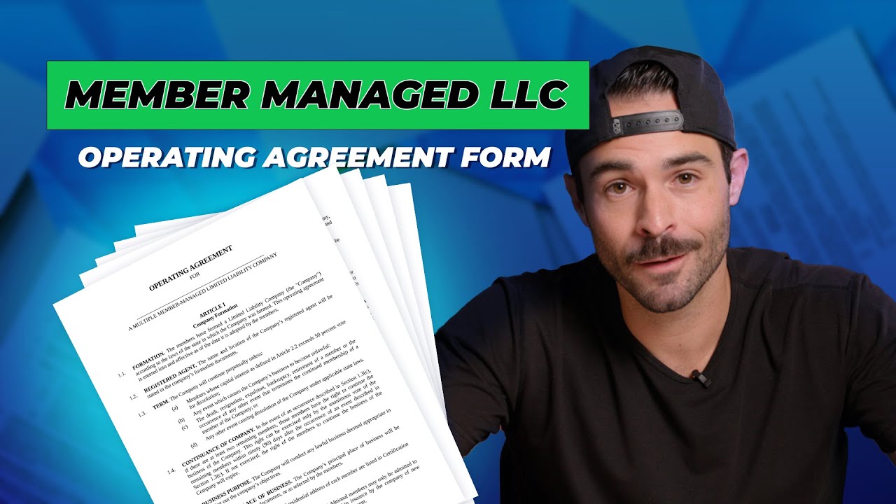 OPERATING AGREEMENT for LLC: FREE Template for Members to MANAGE!