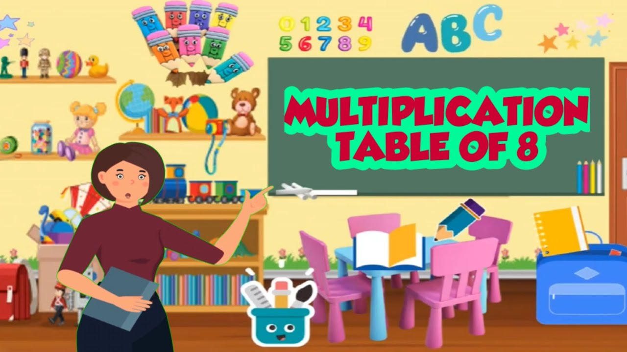 Table of 8 | Multiplication table of 8 for kids | aath ka pahada #tableof8 #kidseducation