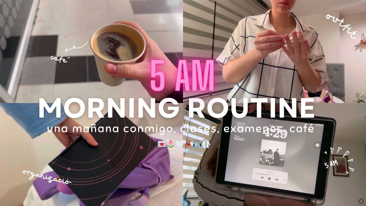 MI RUTINA DE MAÑANA PARA LA UNIVERSIDAD (5 AM)✨|  clases, skincare, productividad, skillshare