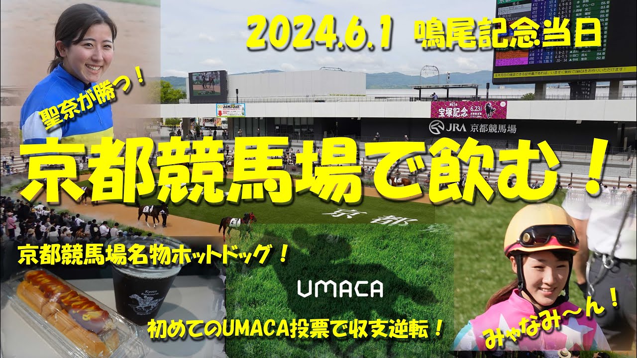 【京都競馬場で飲む！】2024.6.1(土）鳴尾記念当日　京都競馬場グルメと初のUMACA投票で馬券ゲット！女性騎手も活躍！【京都競馬場】【ギャンブル飯】【永島まなみ】【今村聖奈】【UMACA】