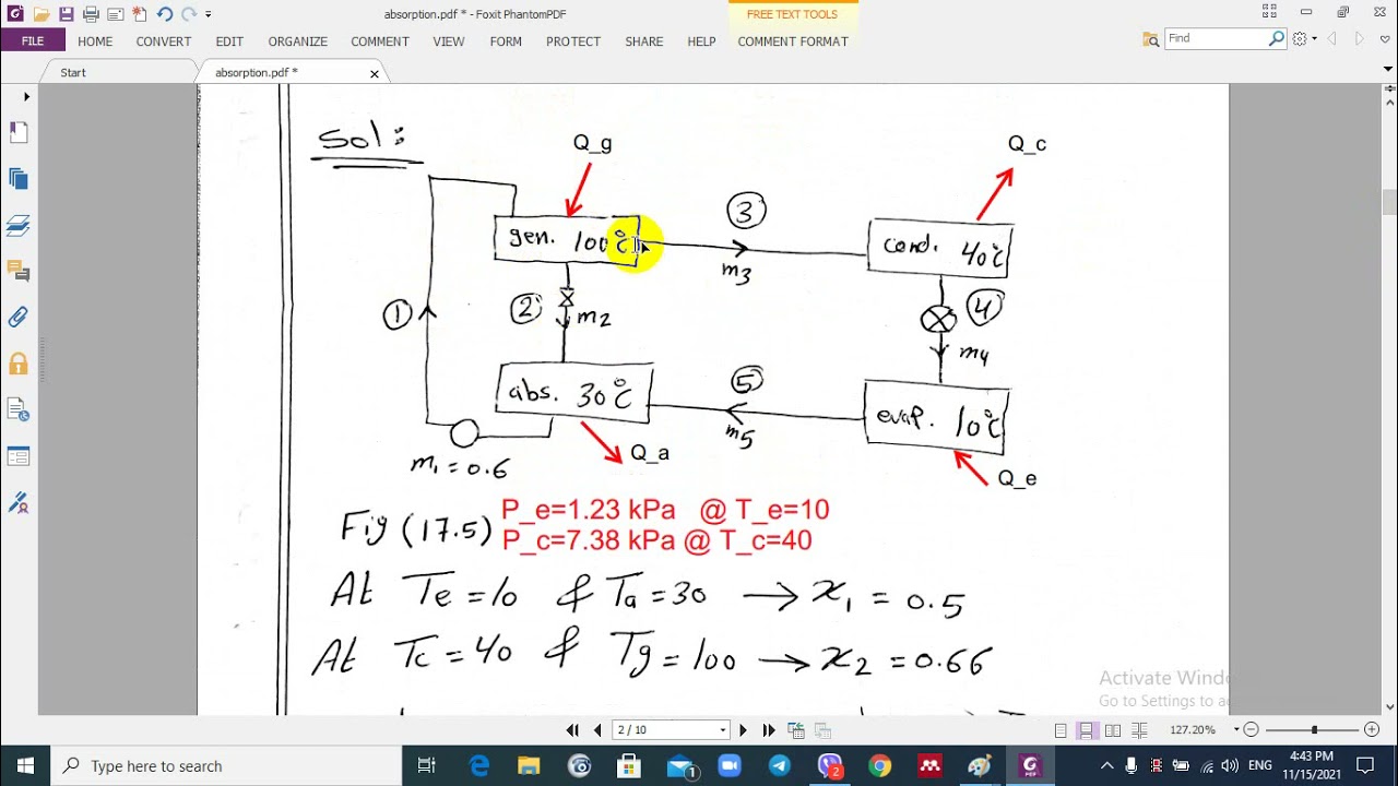 absorption Refrigeration System Example