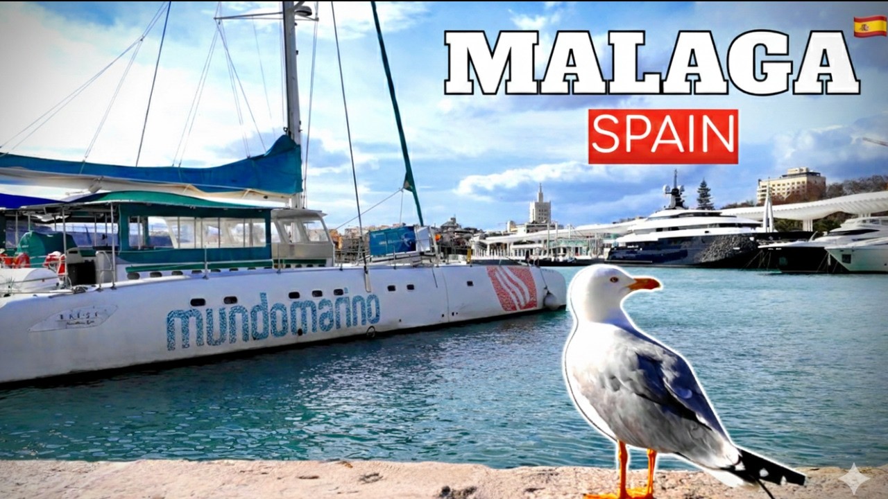 This Is Winter in Spain 🇪🇸 A Calm Mediterranean Day at the Malaga Port