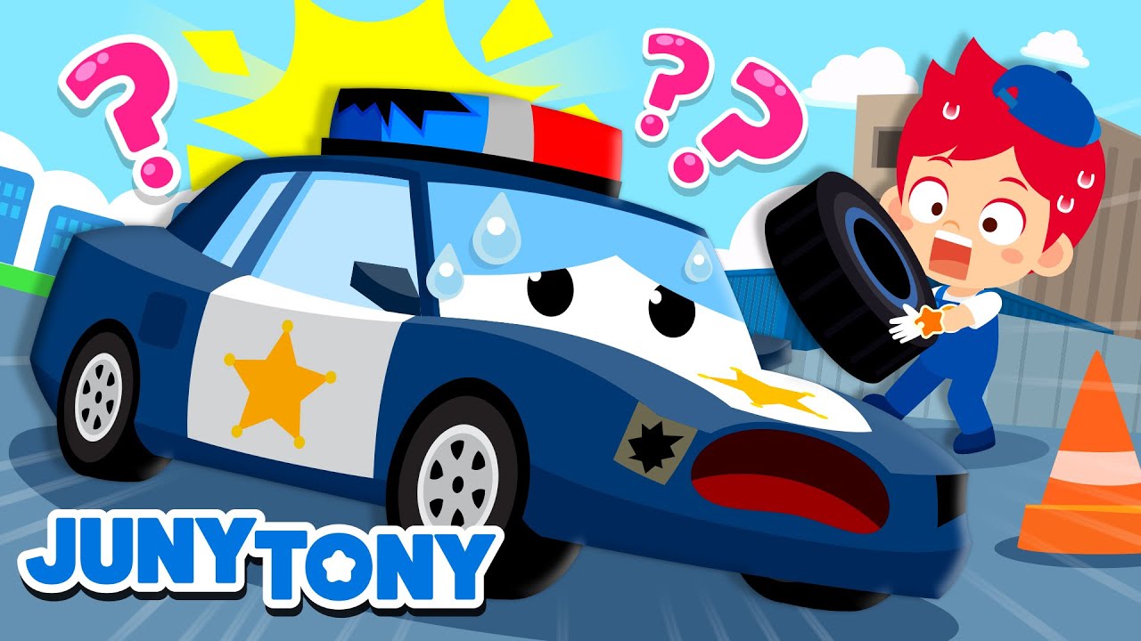 🚨 My Siren Is Broken! | Where Is My Siren | Police Car, Monster Trucks | Kids Songs | JunyTony