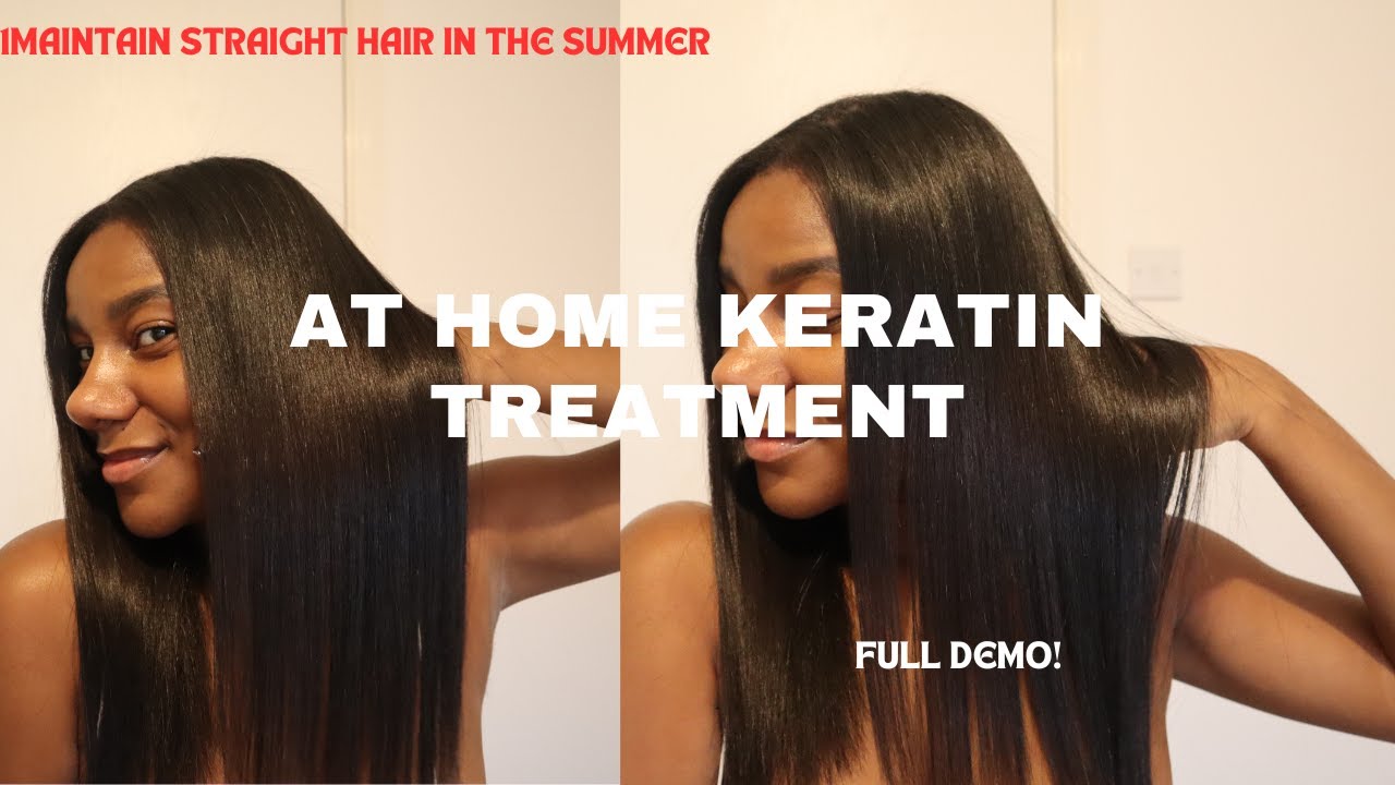How i maintain a SILK PRESS in the SUMMER! | At home Keratin Treatment | Natural Nadine