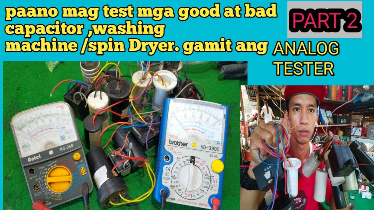 Paano mag test ng capacitor good and bad gamit ang analog tester washing and spin dryer JM tutorial