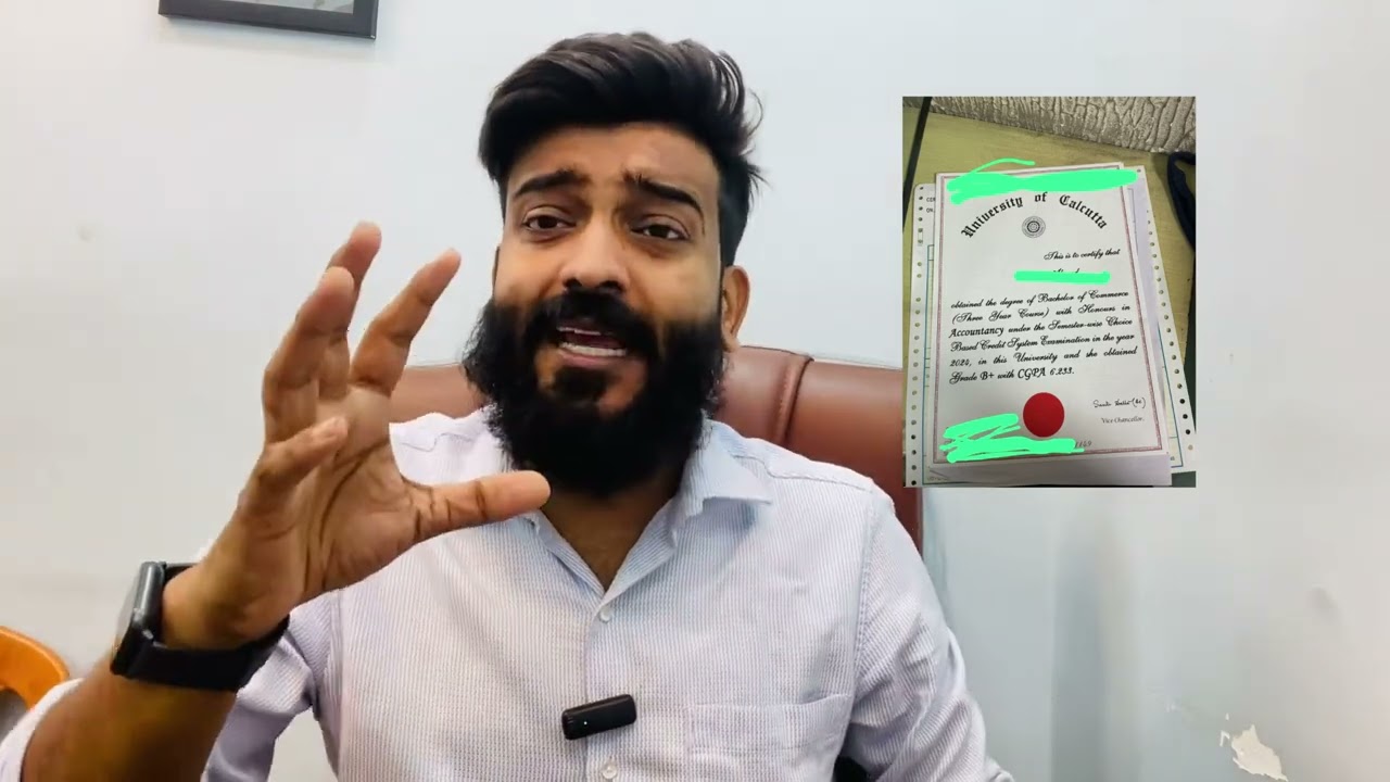 ||Degree Certificate From University of Calcutta ||