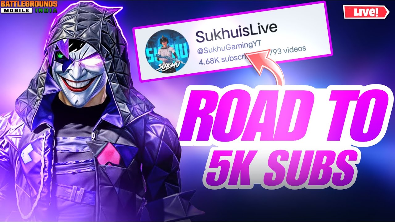 ROAD TO 5K SUBS AND  #1 IPAD PLAYER IN INDIA #DAY-106@SukhuGamingYT #bgmilive#pubgmobile#Sukhuislive