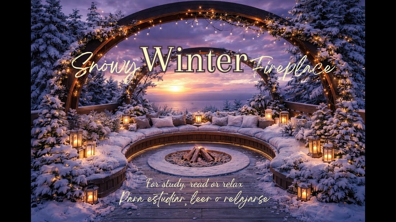 Winter Snowy with Fireplace for study | Ambiente Invernal Nevado con Chimenea para estudiar