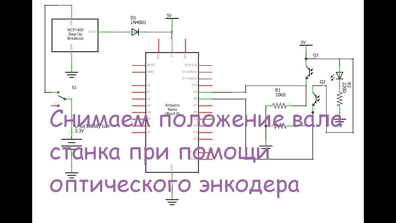 Снимаем положение вала станка при помощи энкодера