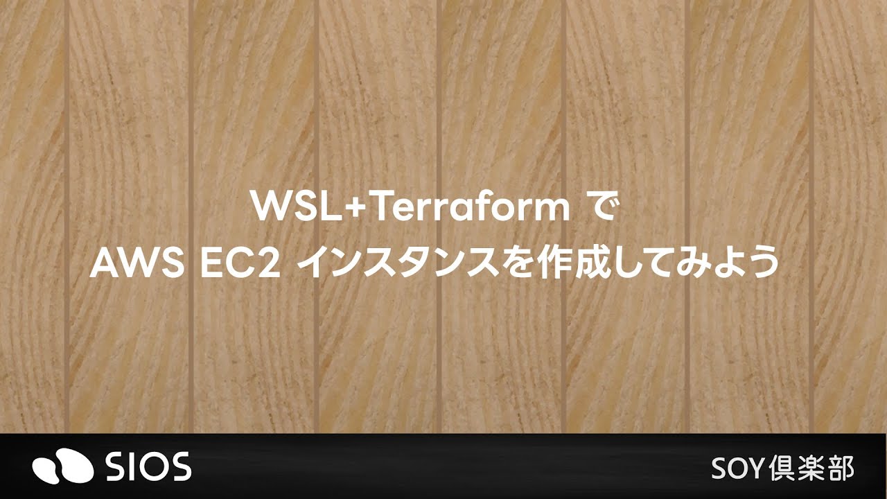 【SOY俱楽部勉強会】WSL+Terraform で AWS EC2 インスタンスを作成してみよう