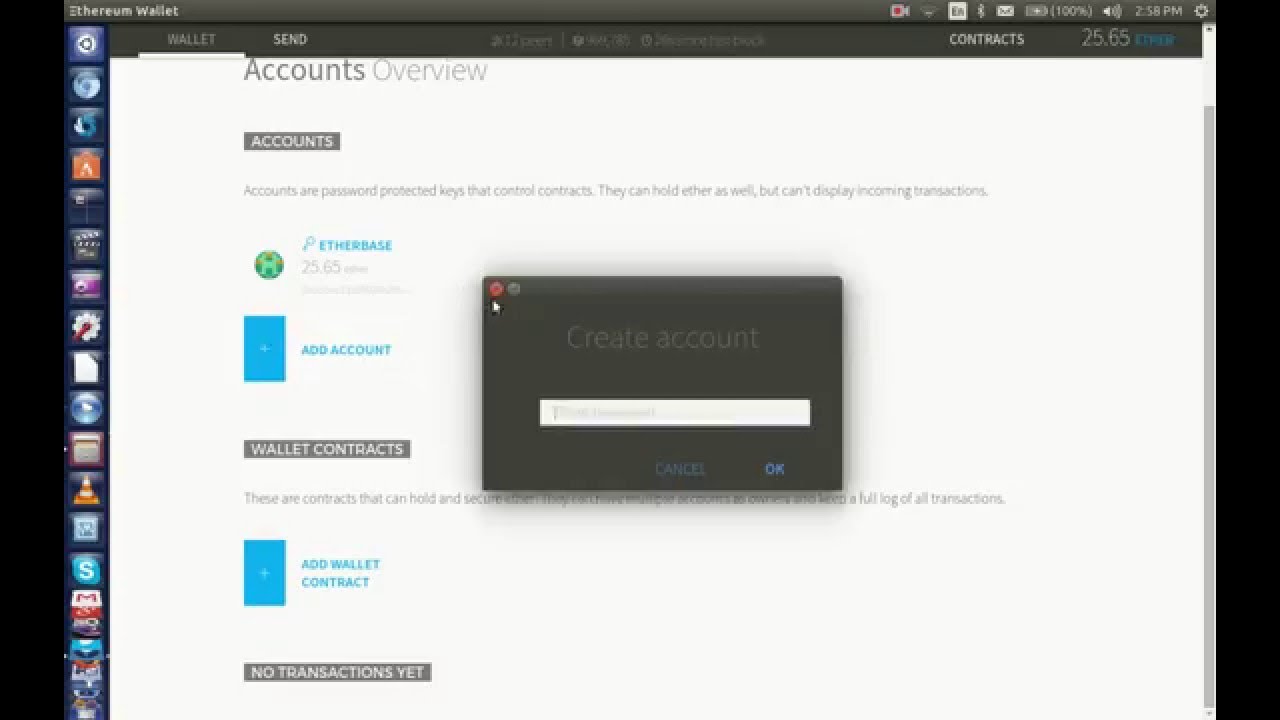 Ethereum Mist Wallet Demonstration