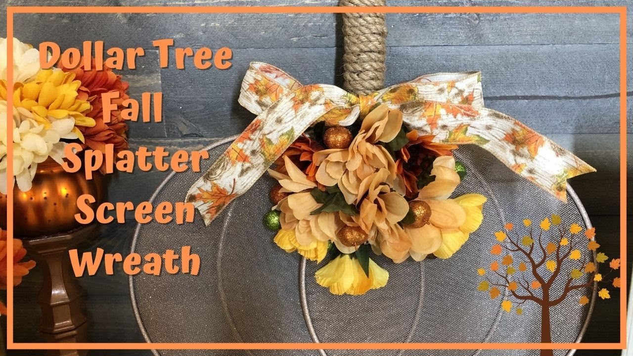 Dollar Tree Fall Splatter Screen Wreath