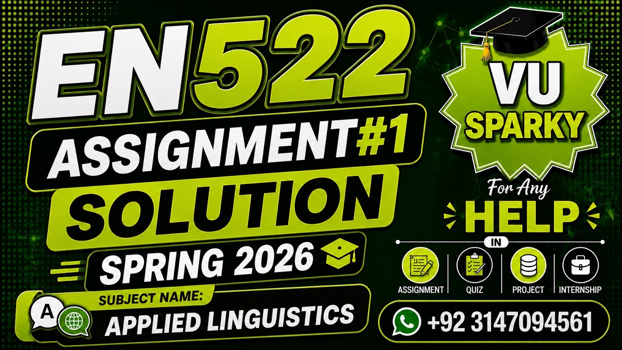 ENG522 Assignment 1 Solution Spring 2026 | ENG522 Assignment Solution 2026 | Applied Linguistics