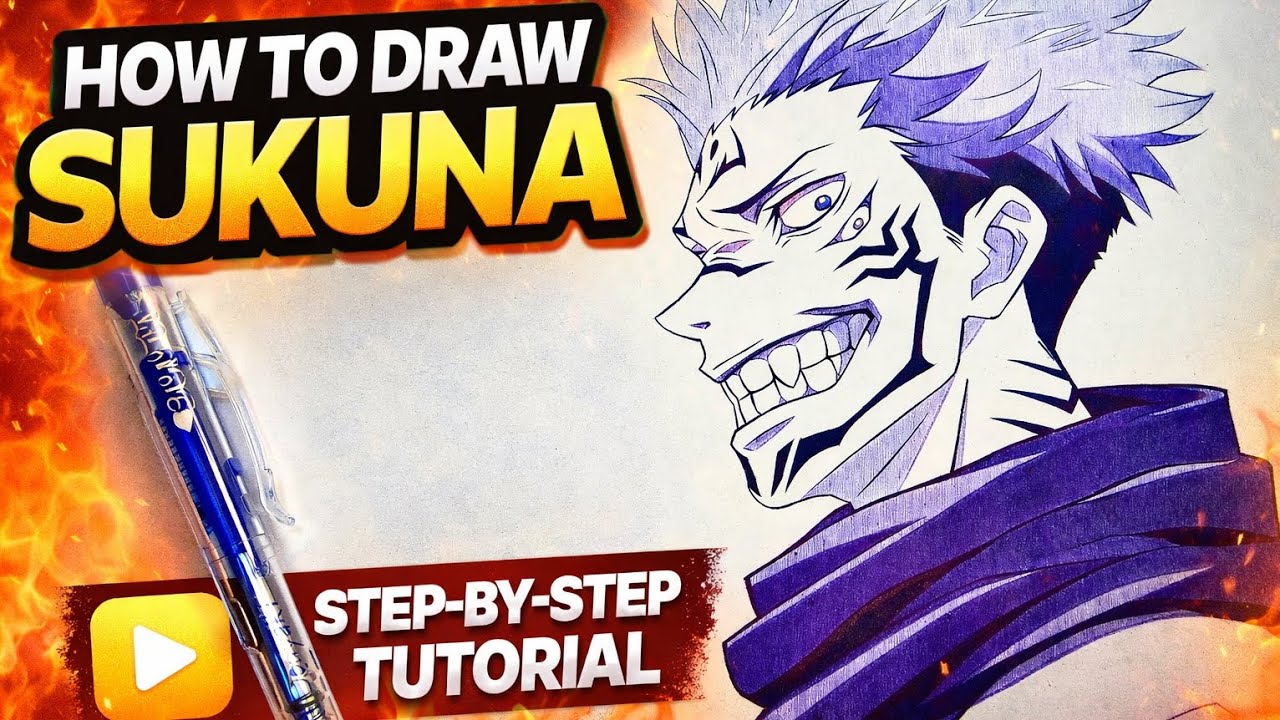 How to Draw Sukuna | Step-by-Step Tutorial (Jujutsu Kaisen) | No Timelapse