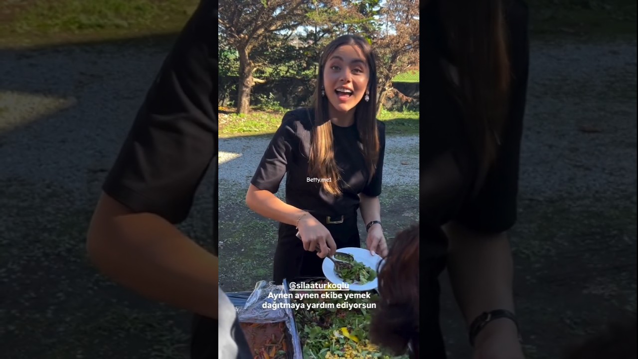 Kızılcık Şerbeti Doğa / Sıla T&uuml;rkoğlu Sette Yemek Dağıtmaya yardım etti