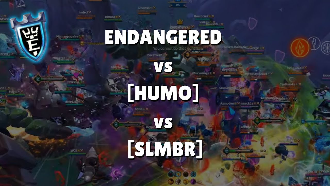 ENDANGERED + KEYBUMP vs [HUMO] vs [SLMBR] | Albion Online ZvZ | Caller POV