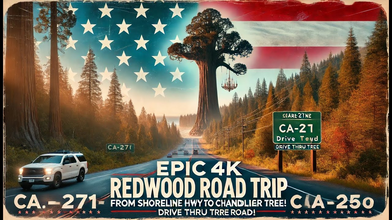 Epic 4K Redwood Road Trip: From Shoreline Hwy to Chandelier Tree!