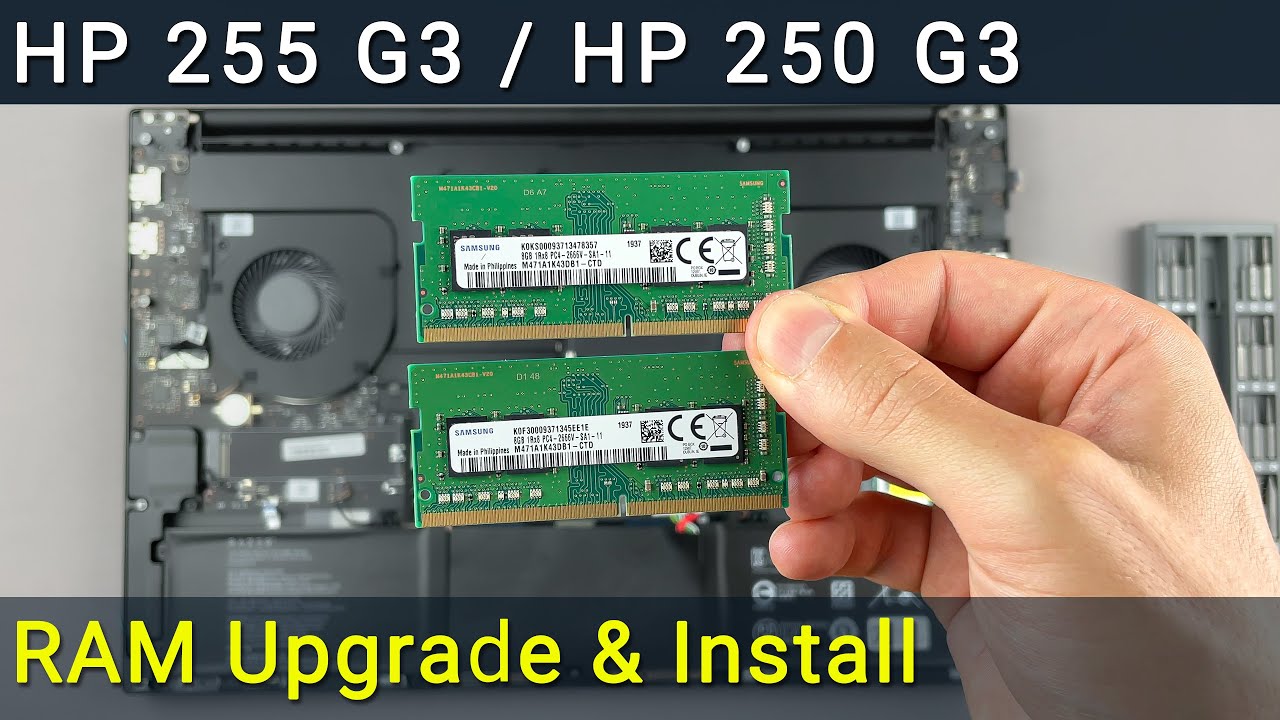 Руководство по обновлению и установке оперативной памяти в ноутбук HP 255 G3, HP 250 G3