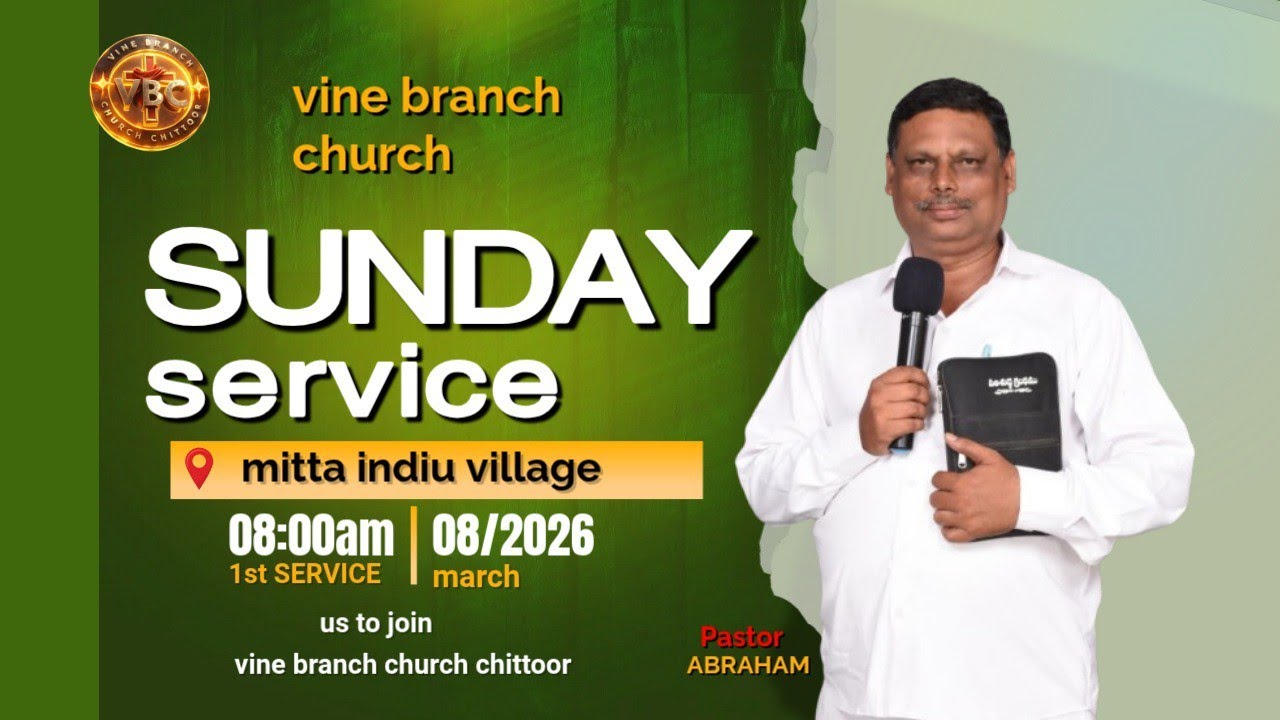 Vine branch church Sunday service with ps Abraham 