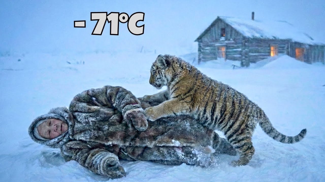 Uma Tigre bebe salva idosa da nevasca a -71°C e sua vida muda para sempre!