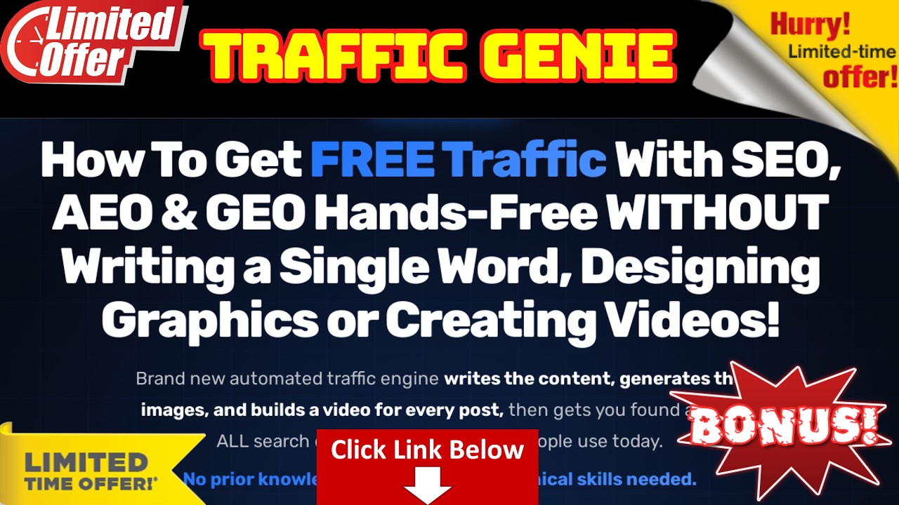 Traffic Genie Review - How To Get FREE Traffic With SEO, AEO & GEO
