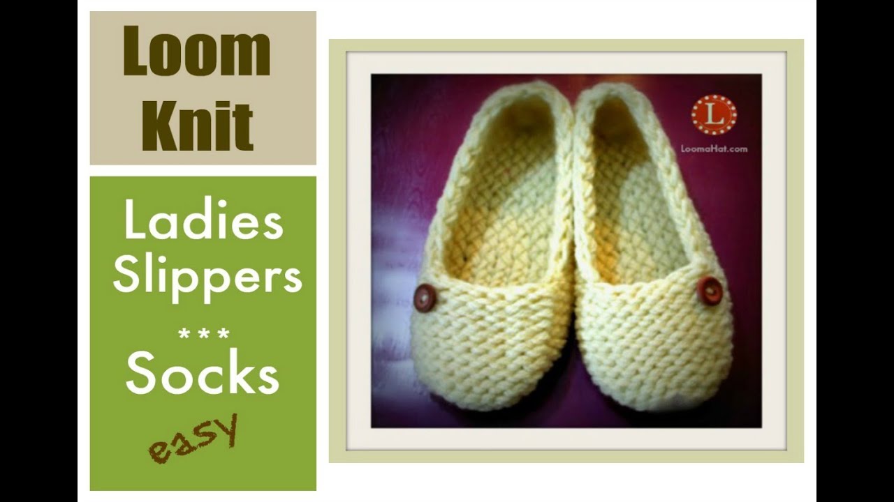 How to Loom Knit Slippers Socks Projects Step by Step for Beginners with Round Loom | Loomahat