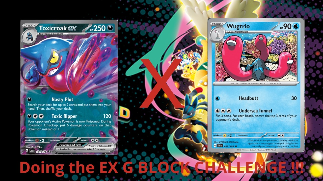 Doing the EX G BLOCK CHALLENGE !!! (Toxicroak ex VS Wugtrio) Pokémon TCG Live