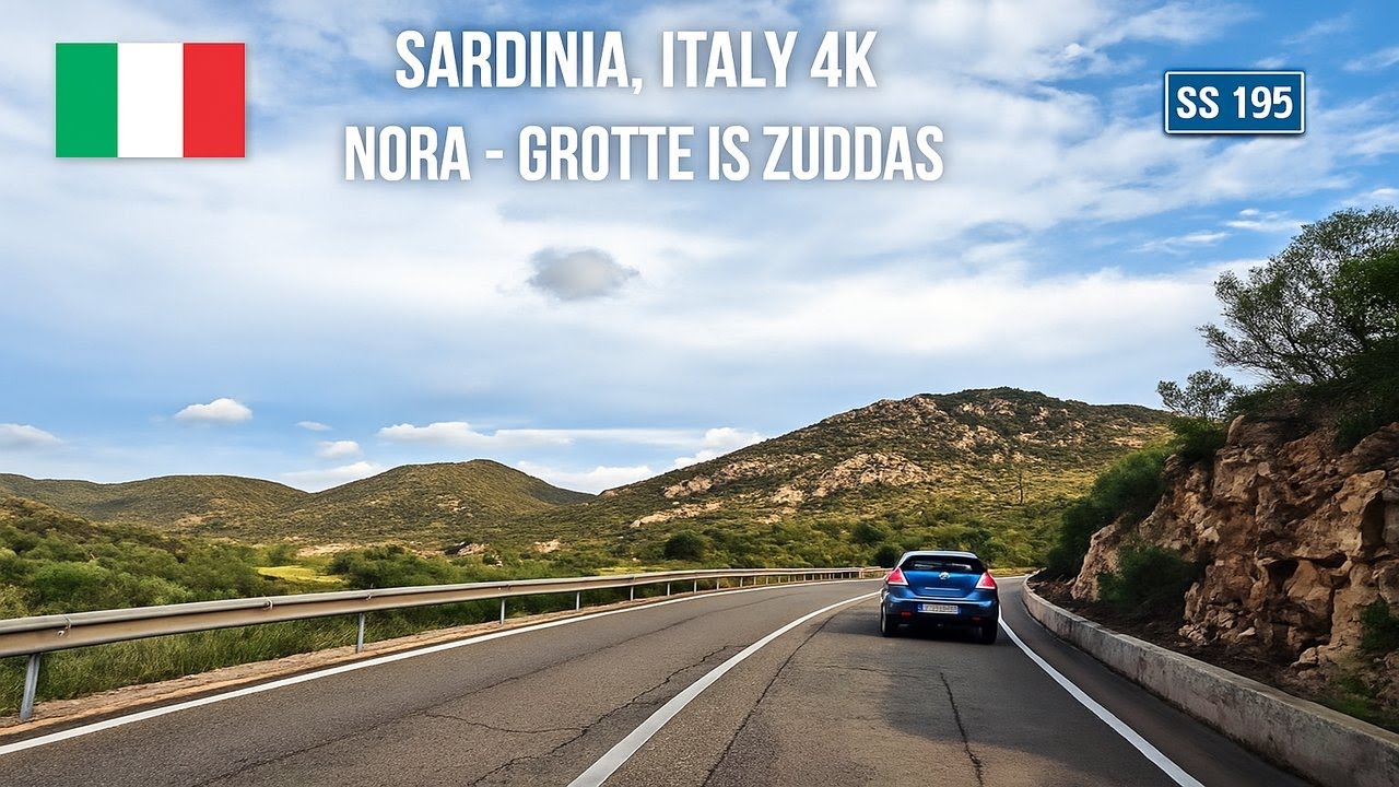 🚗 Driving in Italy Sardinia from Nora to Is Zuddas Cave