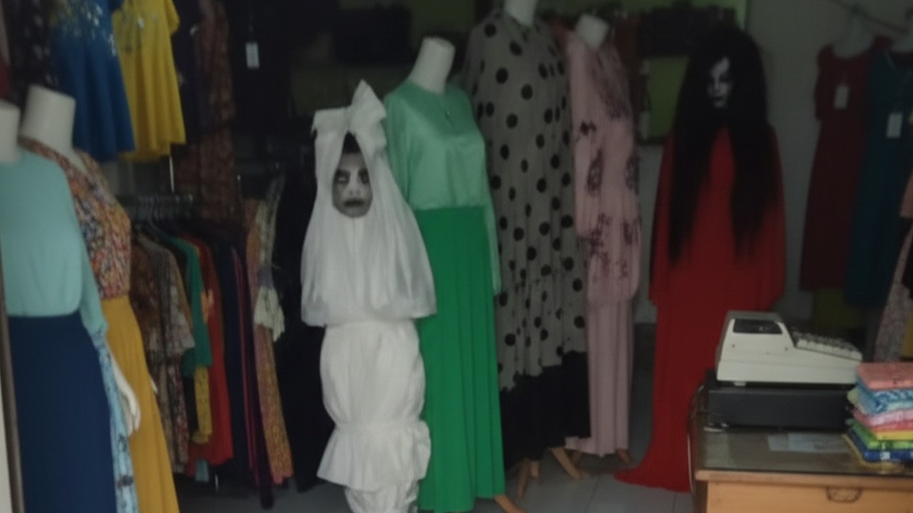 Penampakan Pocong dan Kuntilanak Merah di Toko Pakaian #horror