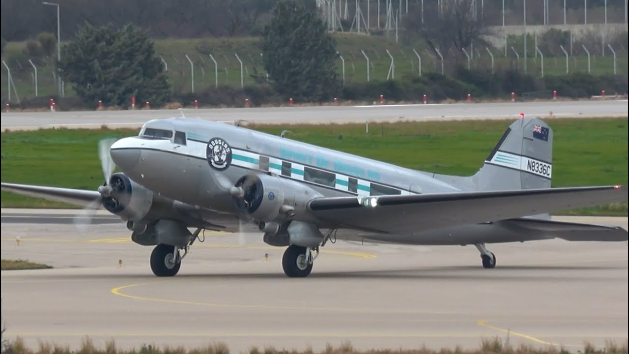 RARE Douglas DC-3 Takeoff from Athens | Spirit of Douglas World Tour