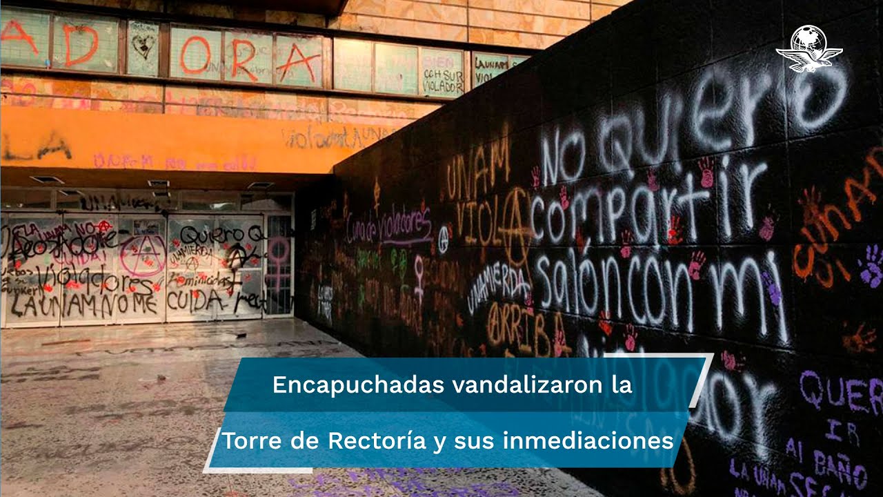 As&iacute; qued&oacute; la Torre de Rector&iacute;a y el mural de Siqueiros en la UNAM tras protesta estudiantil
