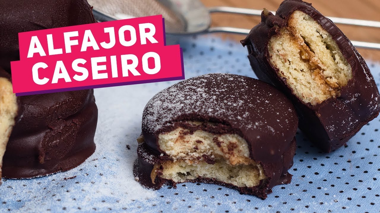 ALFAJOR CASEIRO RECHEADO FÁCIL (Como Fazer) - Receitas de Minuto #102