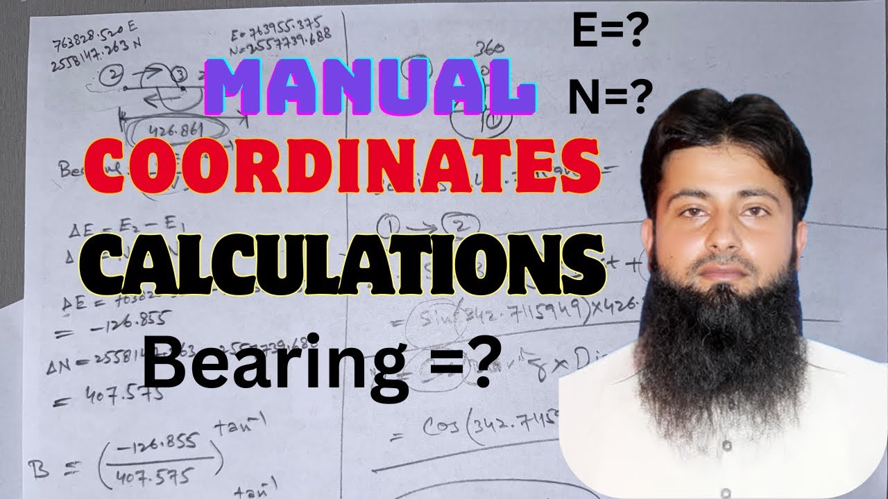 Manual Coordinates Calculate between 2 given points || bearing Calculations methods ||