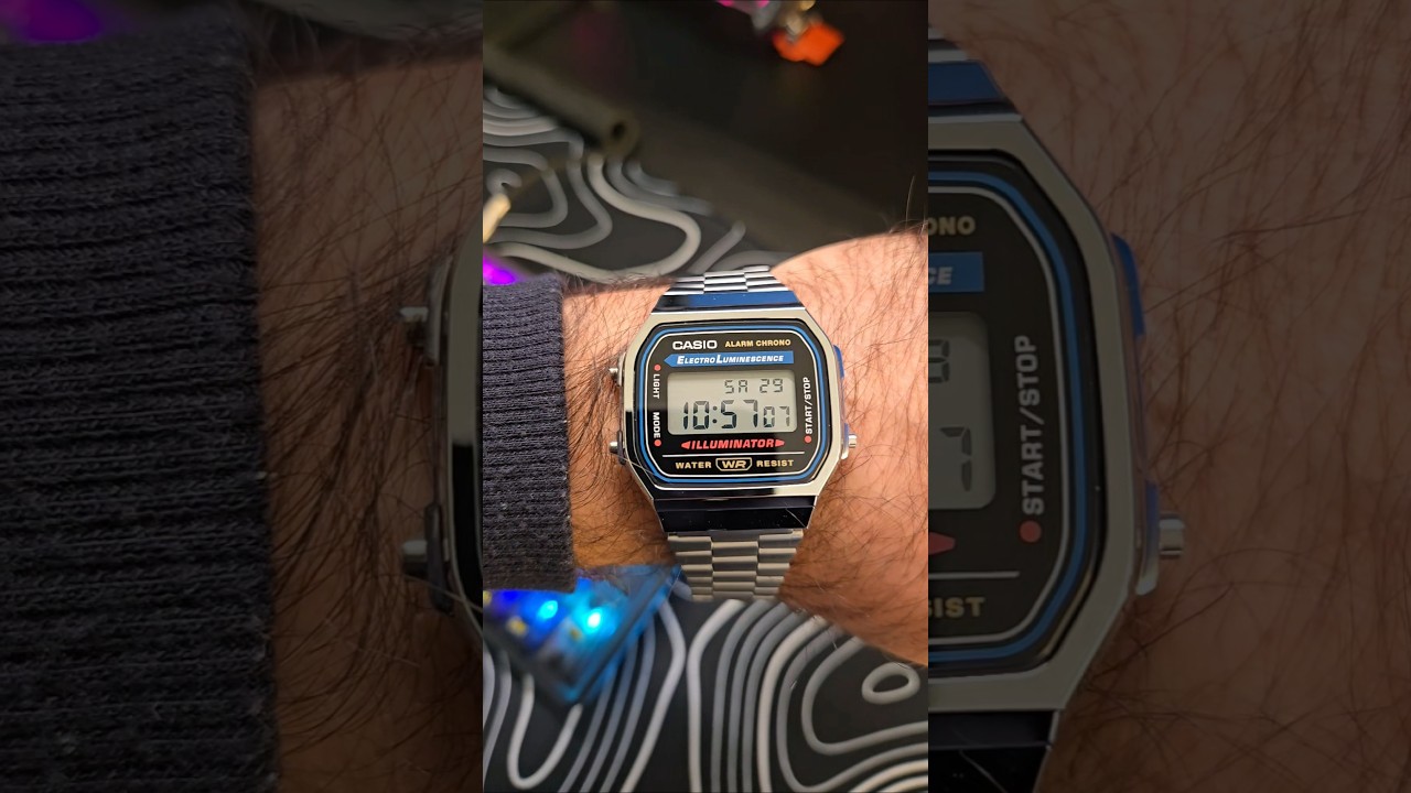 7 лет работы от батареи? Культовые часы Casio A168W в серебристом ретро-стиле.