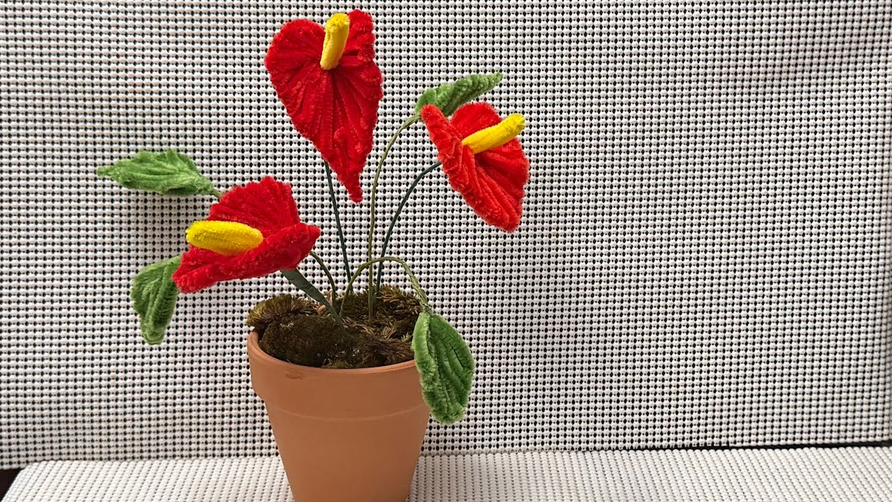En vivo 🛑 Flor de  Anturio con limpiapipas #manualidad