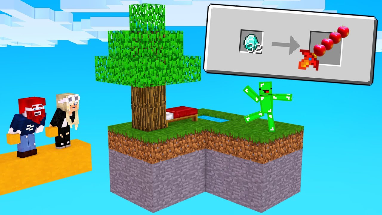 1v1v1v1 NUR ESSEN LUCKY BLOCK BEDWARS! Minecraft