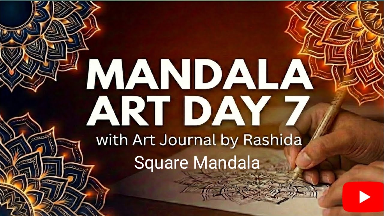 Square mandala art design   square mandala drawing  |art journal by Rashida |