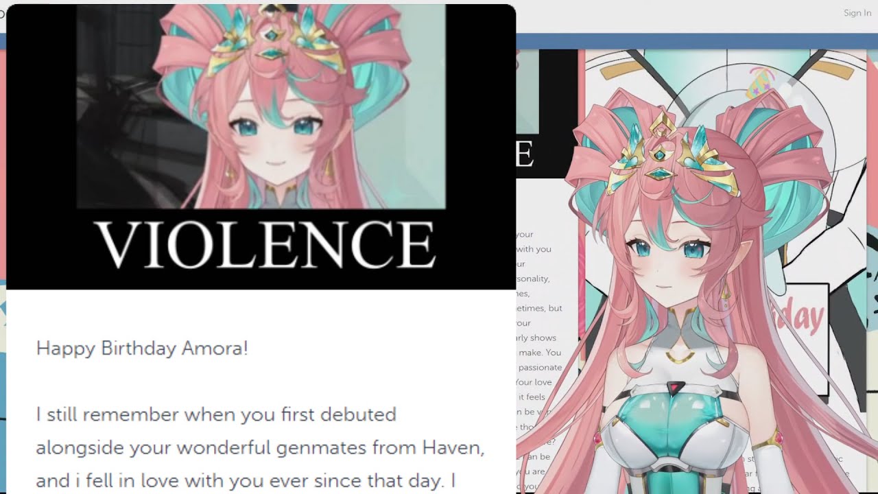 Amora Lumina reads my message on her Birthday Kudoboard